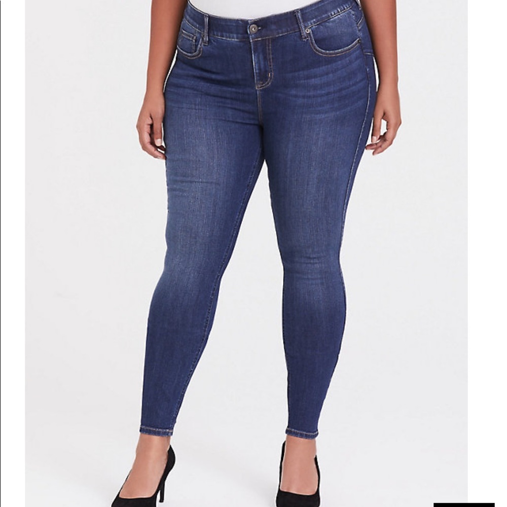 Torrid bombshell skinny jeans.